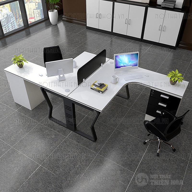 Cụm bàn làm việc 2 người chân bướm Atlas ATC01-2412-1