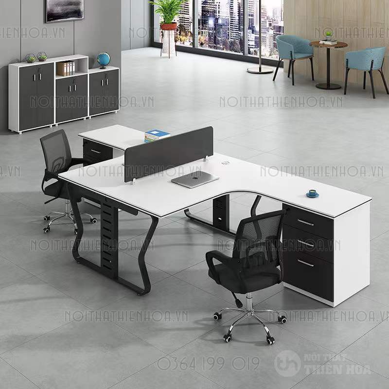 Cụm bàn làm việc 2 người chân bướm Atlas ATC01-2412