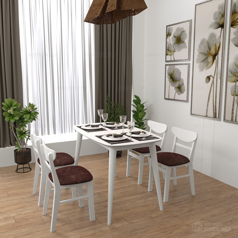 Được thiết kế với tông màu trắng thanh lịch, bộ bàn ghế ăn 4 chỗ sẵn sàng đón tiếp các bữa ăn đầy hương vị. Với chất liệu gỗ tự nhiên cao cấp, đây là lựa chọn thông minh cho những ai yêu thích sự đơn giản và tinh tế. Hãy nhấn vào hình ảnh để khám phá thêm về sản phẩm này.