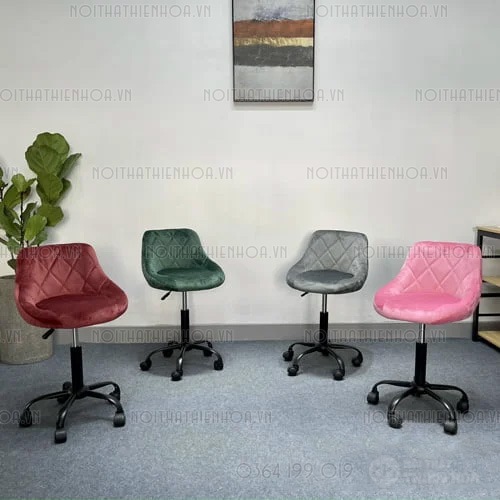 Ghế xoay bọc nhung hiện đại
