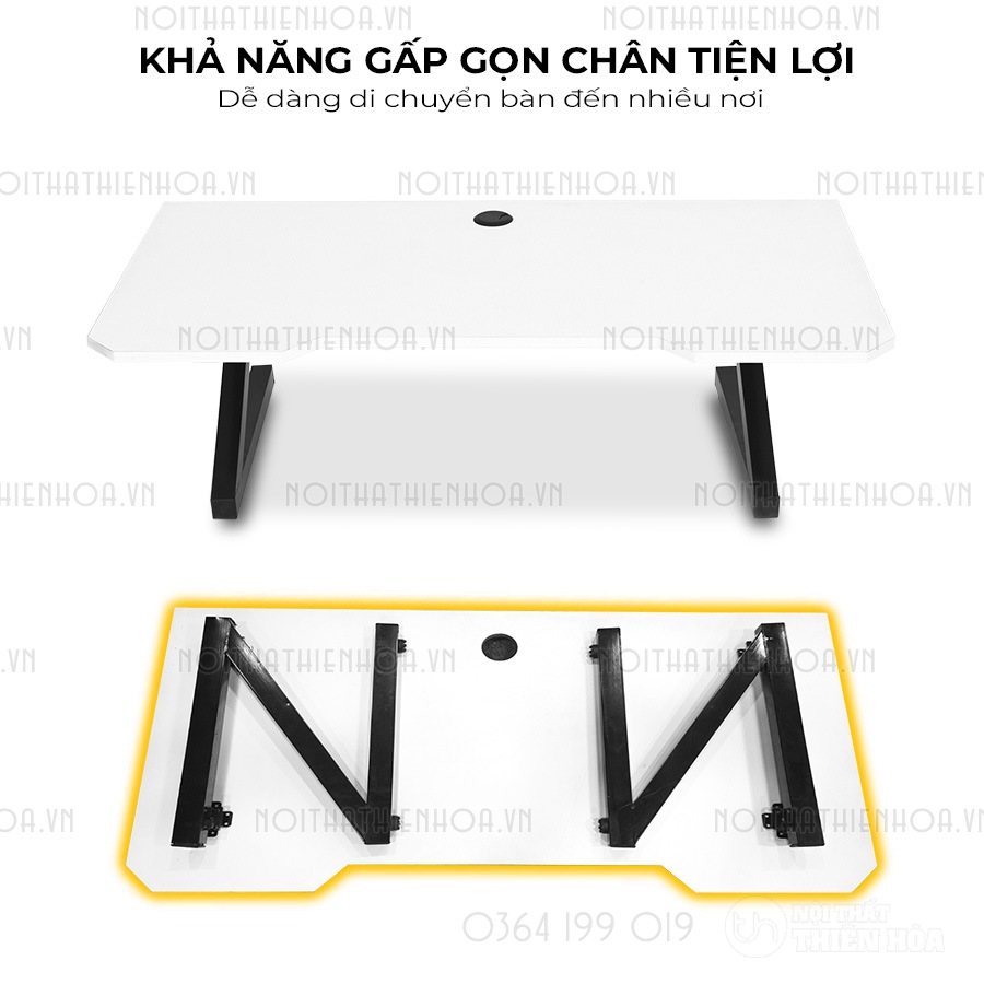 Bàn bệt gaming chữ Z khả năng gấp gọn chân tiện lợi