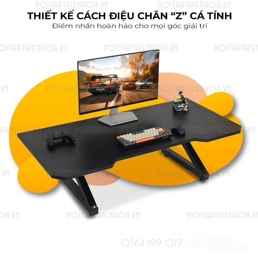 Bàn bệt gaming chữ Z mặt đen thiết kế cách điệu chân Z cá tính