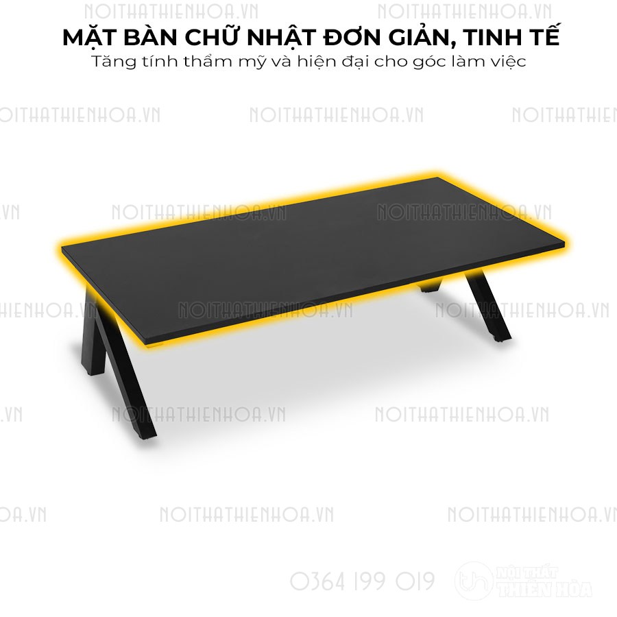 Bàn Bệt làm việc chữ K mặt đen đơn giản, tinh tế