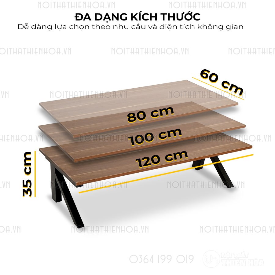 bàn bệt làm việc chữ K mặt gỗ nâu - Đa dạng kích thước