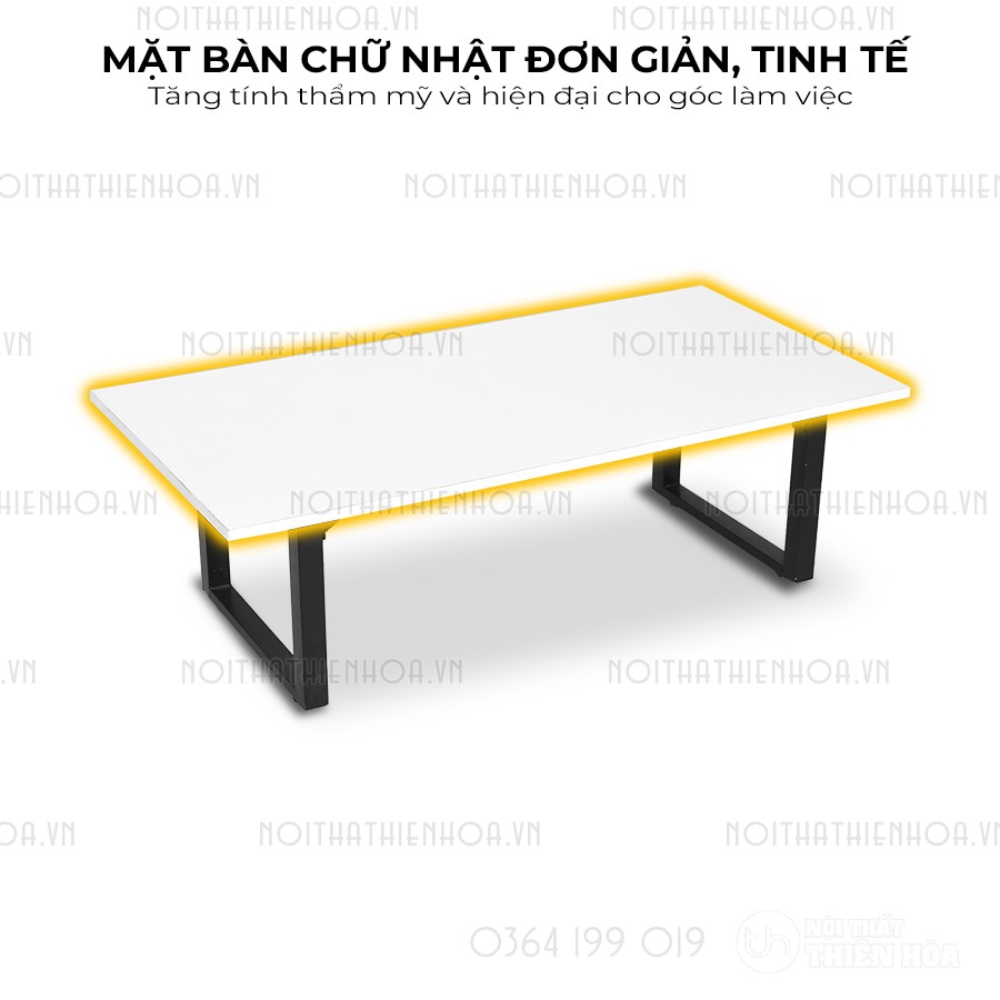 bàn bệt làm việc chữ u mặt trắng đơn giản tinh tế