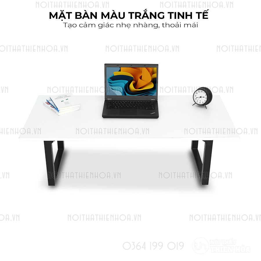 bàn bệt làm việc chữ u mặt trắng tinh tế