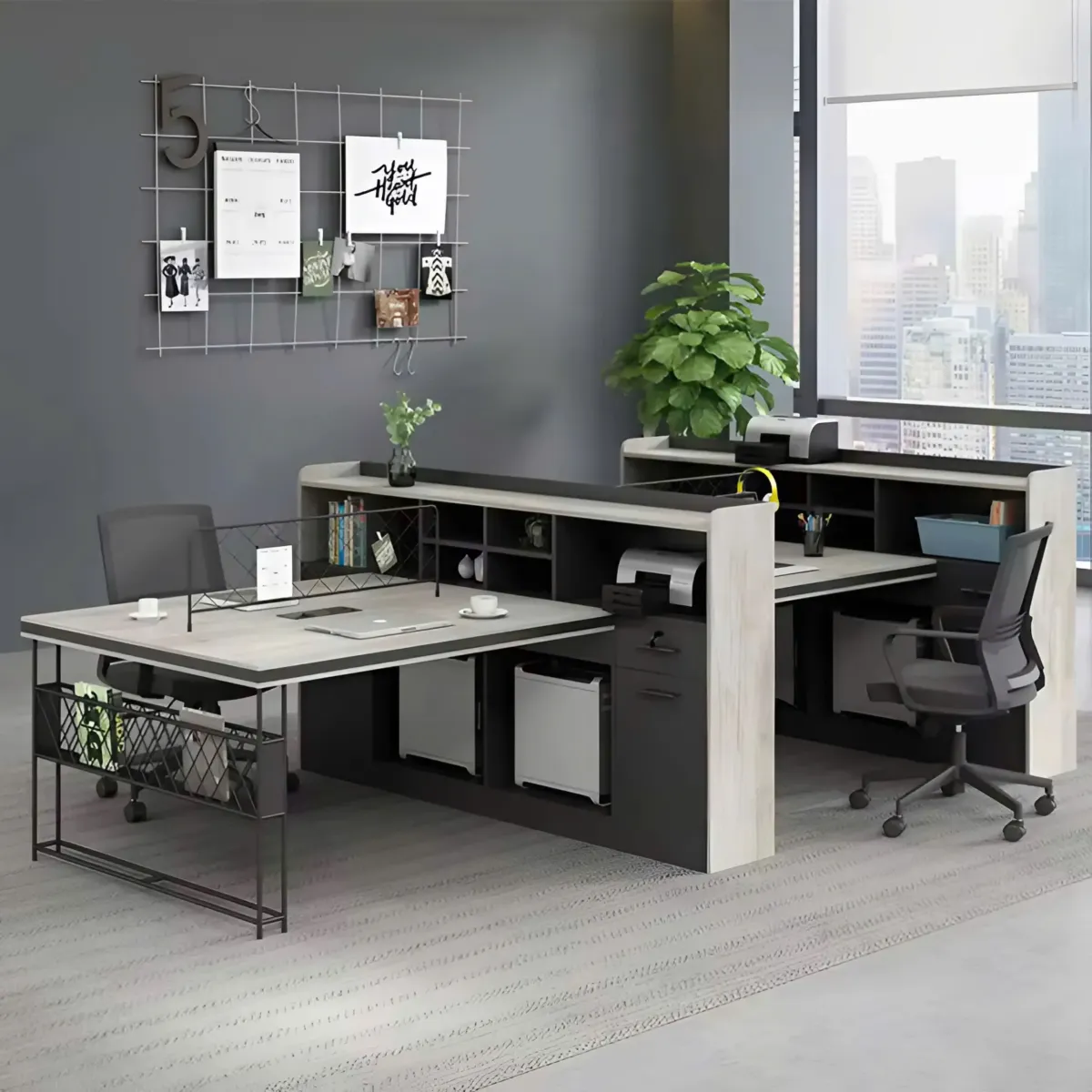 cum-ban-lam-viec-4-cho-thiet-ke-chuyen-nghiep-01 Cụm Bàn Làm Việc 4 Chỗ Thiết Kế Chuyên Nghiệp