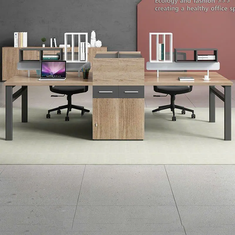 Cụm Bàn Làm Việc 4 Người Chân Sắt Sơn Tĩnh Điện Bền Đẹp