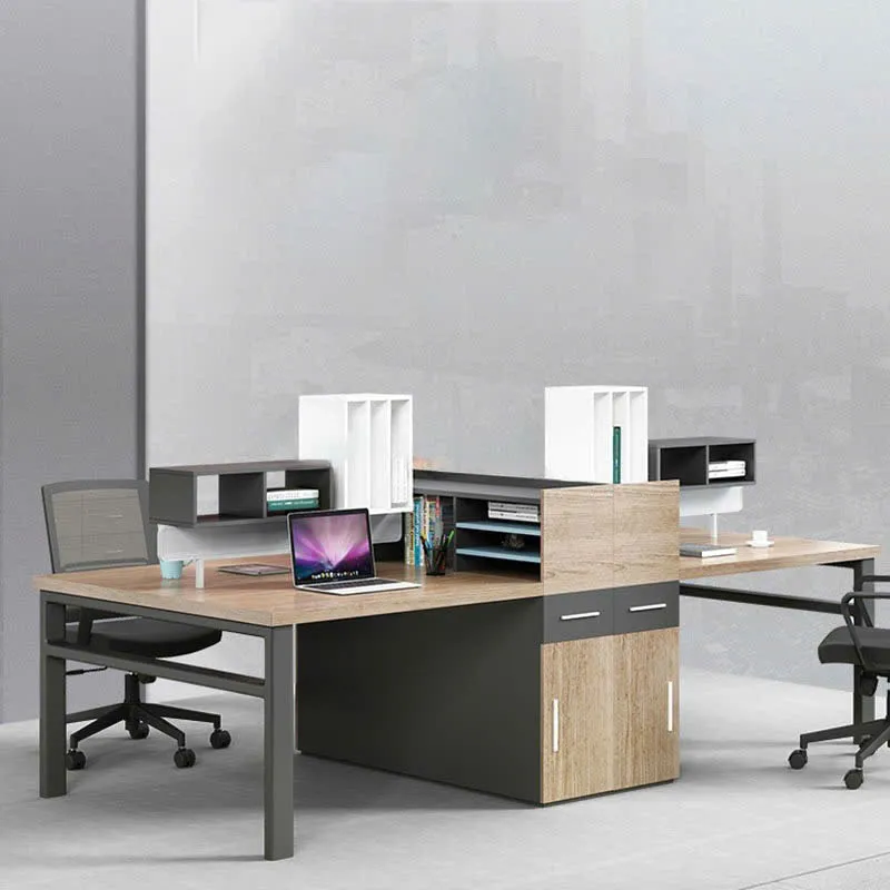 Cụm Bàn Làm Việc 4 Người Chân Sắt Sơn Tĩnh Điện Bền Đẹp