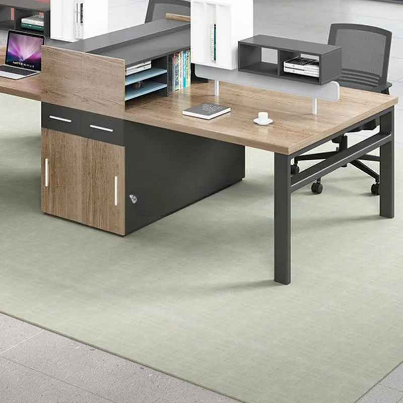 Cụm Bàn Làm Việc 4 Người Chân Sắt Sơn Tĩnh Điện Bền Đẹp