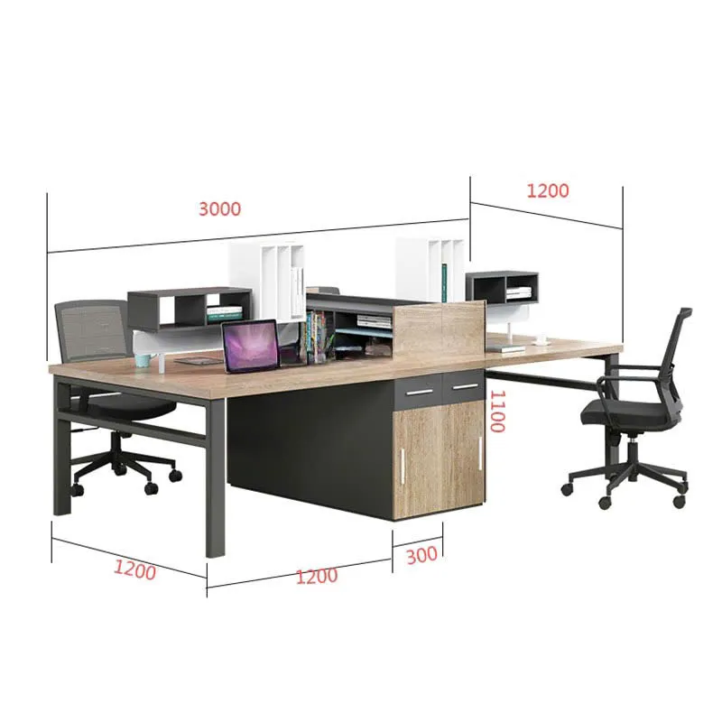 Cụm Bàn Làm Việc 4 Người Chân Sắt Sơn Tĩnh Điện Bền Đẹp