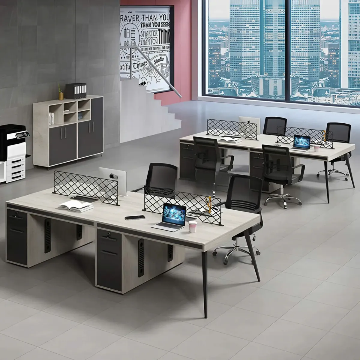 cum-ban-lam-viec-4-nguoi-chia-vach-gon-gang-chuyen-nghiep-01 Cụm Bàn Làm Việc 4 Người Chia Vách Gọn Gàng Chuyên Nghiệp