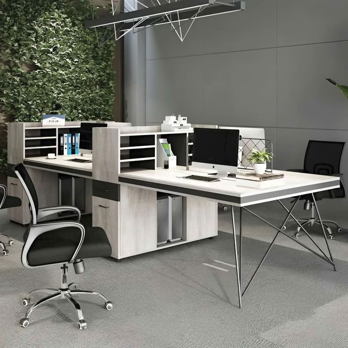 cum-ban-lam-viec-4-nguoi-kem-ke-nhieu-tang-sieu-gon-07 Cụm Bàn Làm Việc 4 Người Kèm Kệ Nhiều Tầng Siêu Gọn