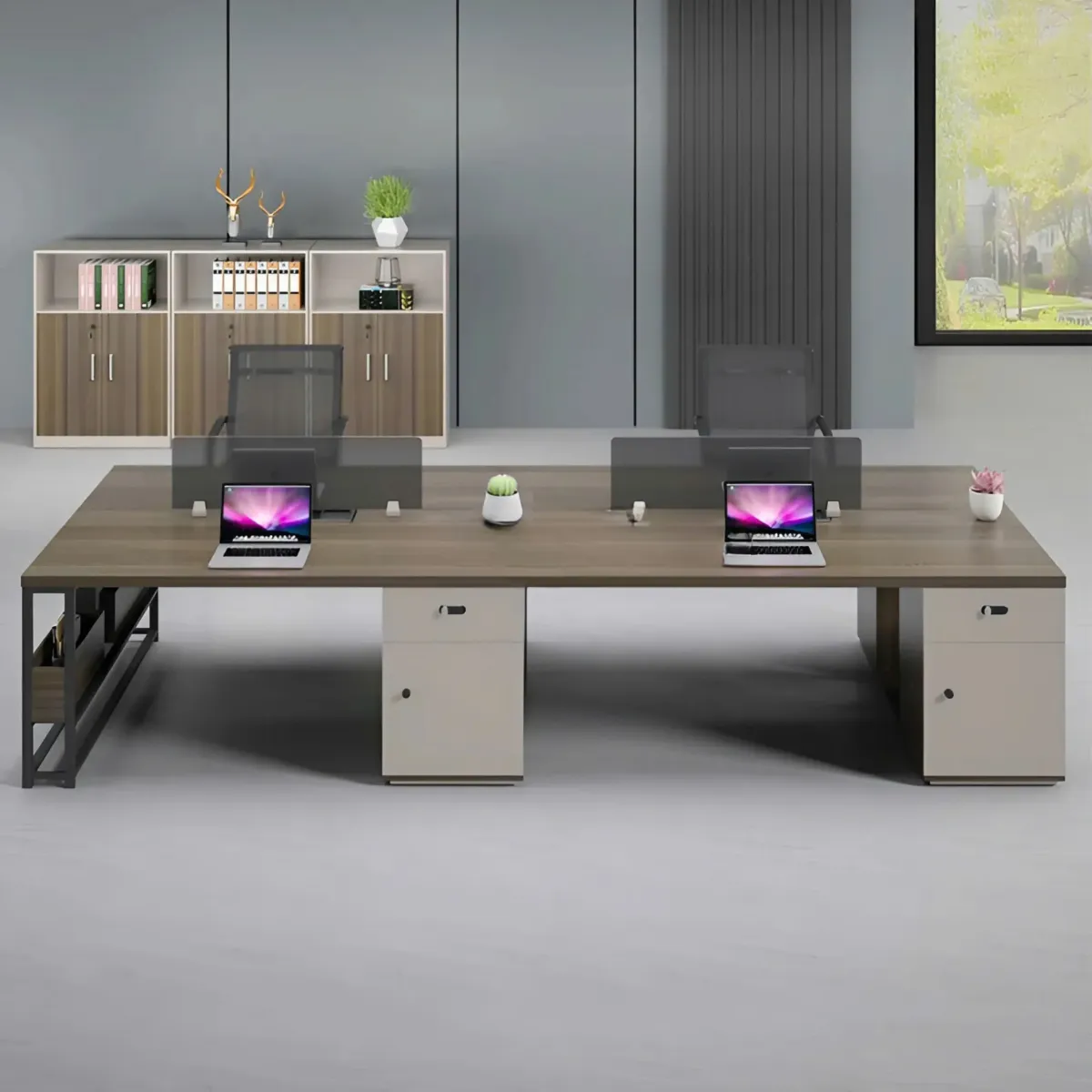 cum-ban-lam-viec-4-nguoi-sang-trong-tien-nghi-04 Cụm bàn làm việc 4 người sang trọng tiện nghi cho văn phòng hiện đại