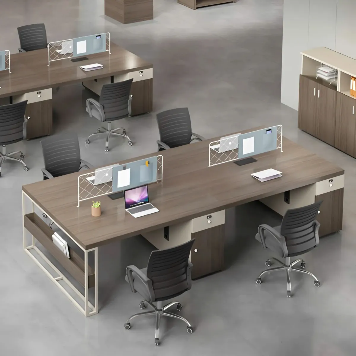 cum-ban-lam-viec-4-nguoi-thiet-ke-chu-nhat-don-gian-02 Cụm Bàn Làm Việc 4 Người Thiết Kế Chữ Nhật Đơn Giản