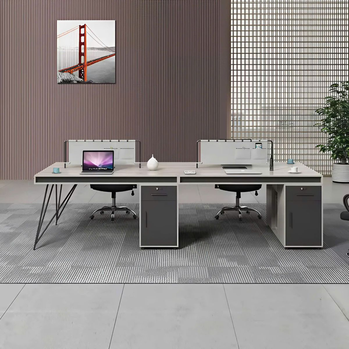 cum-ban-lam-viec-4-nguoi-toi-gian-cuc-chat-02 Cụm Bàn Làm Việc 4 Người Tối Giản Mà Cực Chất