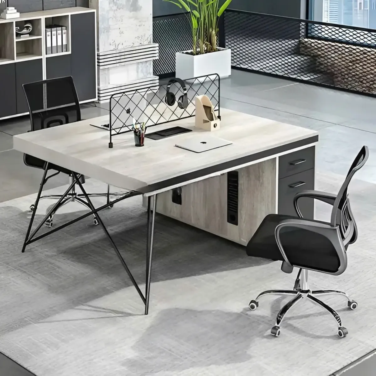 cum-ban-lam-viec-nhom-2-nguoi-go-mdf-co-hoc-tu-tien-dung-01 Cụm Bàn Làm Việc Nhóm 2 Người Gỗ MDF Có Hộc Tủ Tiện Dụng