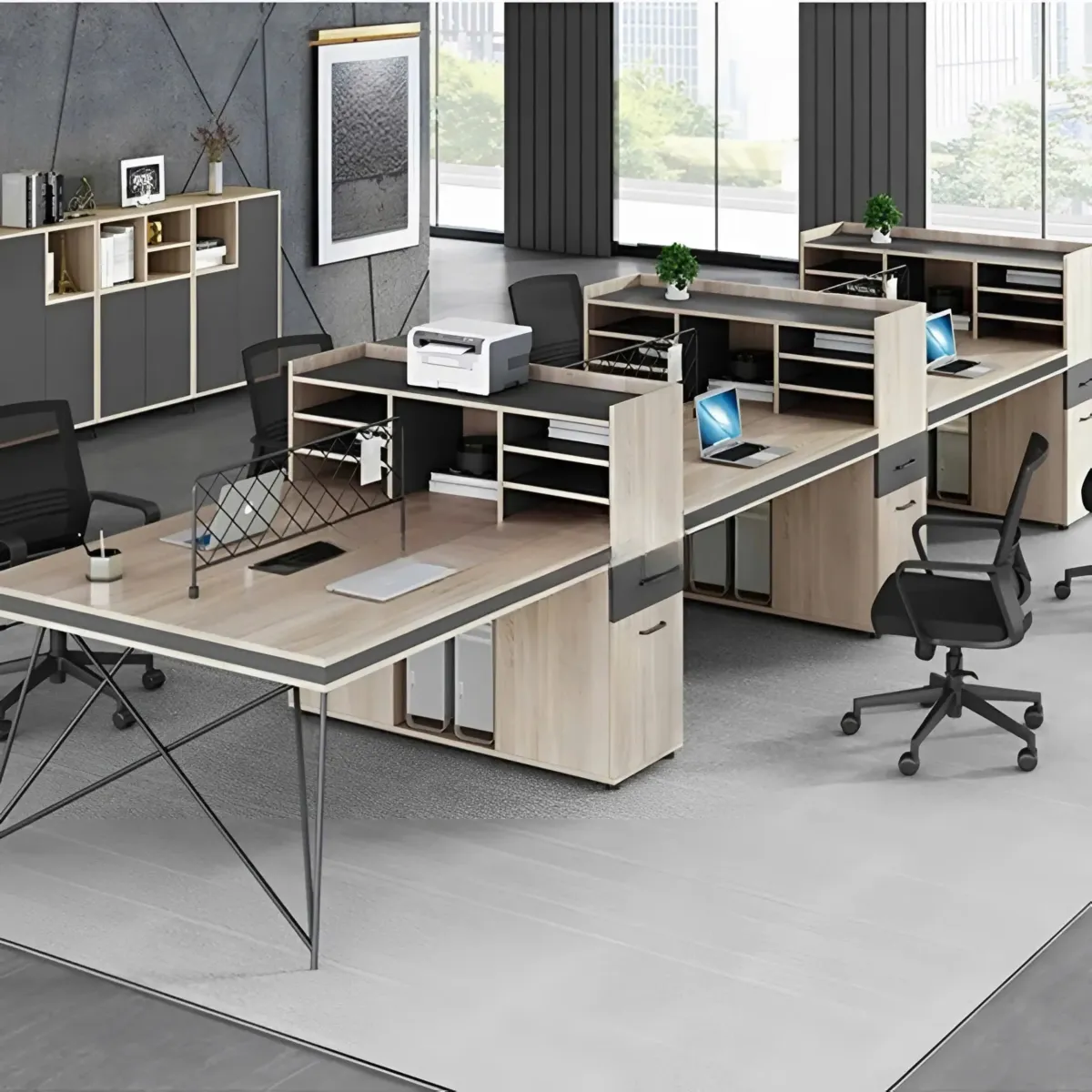 cum-ban-lam-viec-van-phong-6-cho-co-tu-thiet-ke-thong-minh-01 Cụm Bàn Làm Việc Văn Phòng 6 Chỗ Có Tủ Thiết Kế Thông Minh