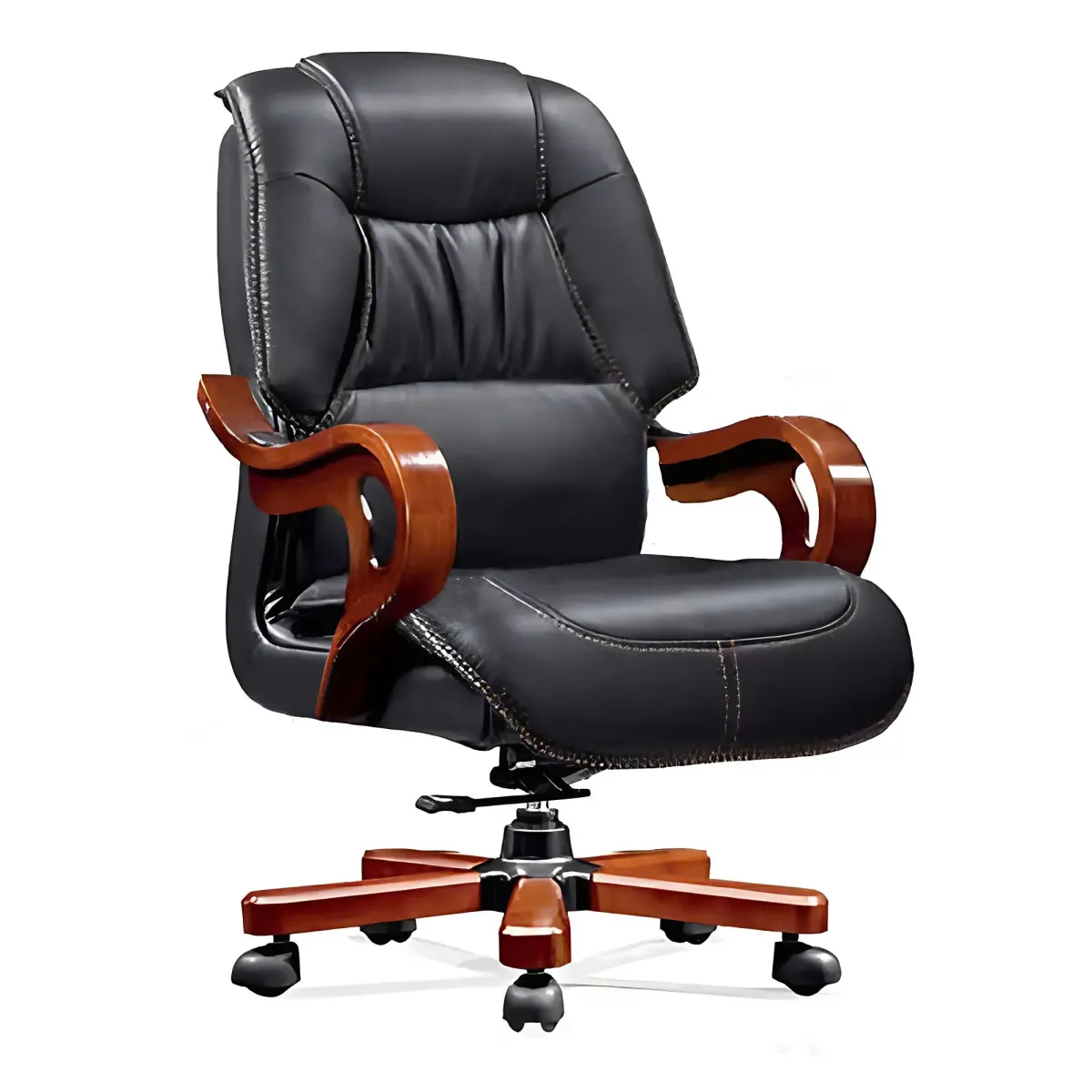 Ghế Giám Đốc Chân Gỗ Tựa Lưng Êm